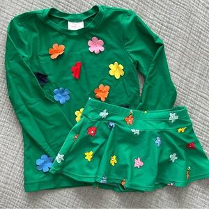 Hanna Andersson Swim Shirt and Coordinating Skirted Bottom